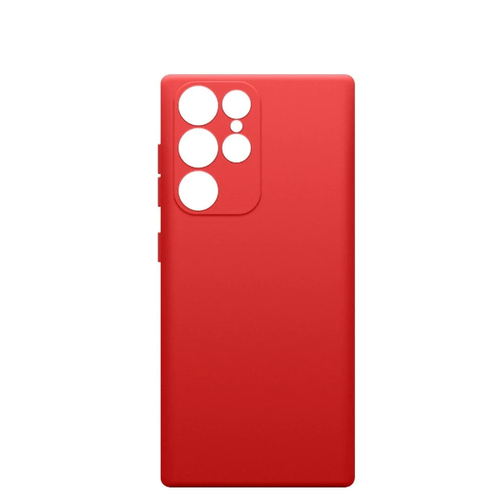 Накладка силиконовая BoraSCO Microfiber Case Samsung S22 Ultra Red фото 